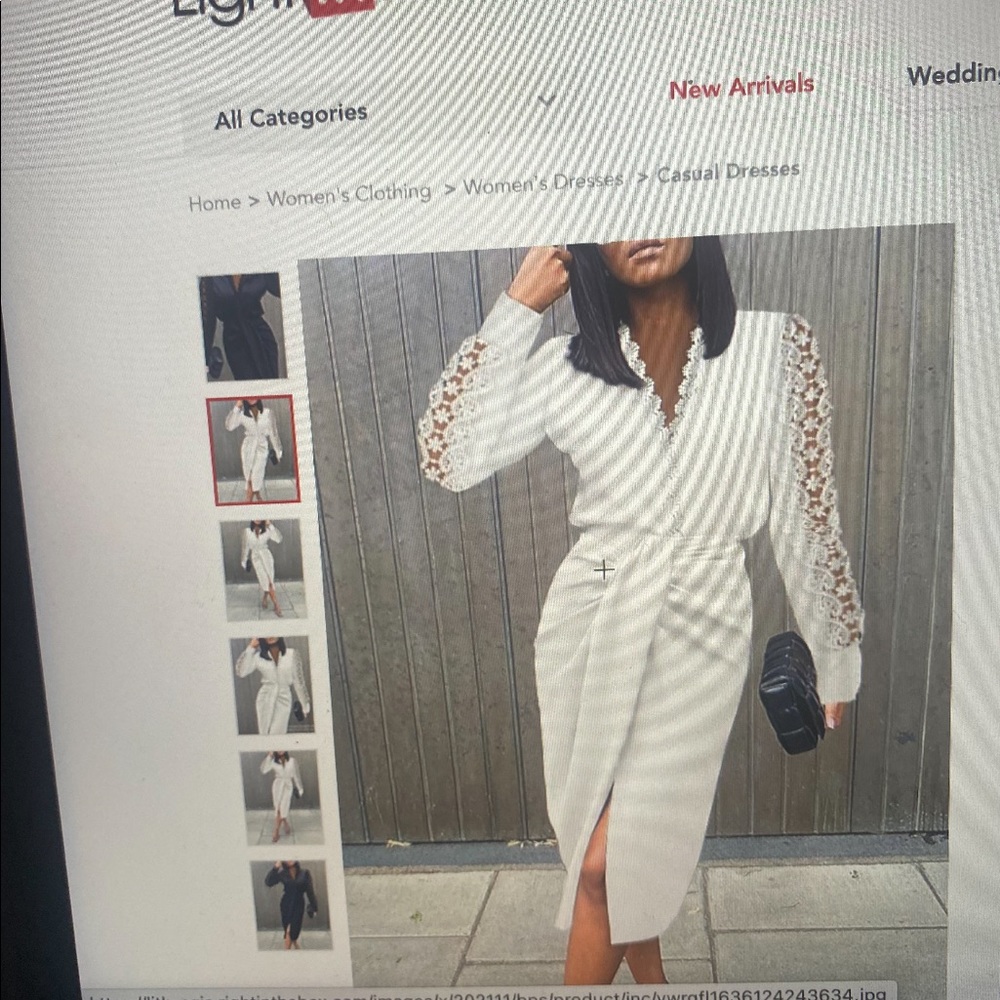White NWT lace sleeve midi dress